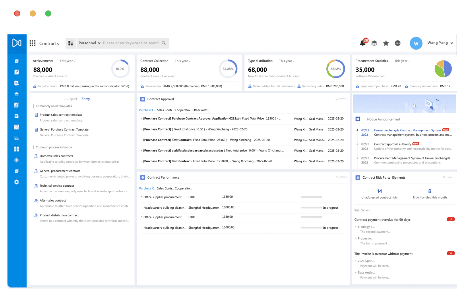 Personalized job contract portal